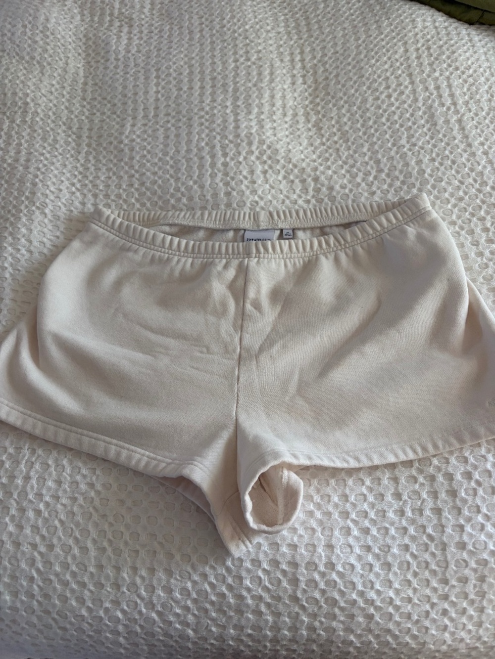 Aritzia Sweatfleece White Lounge Shorts Size Large
